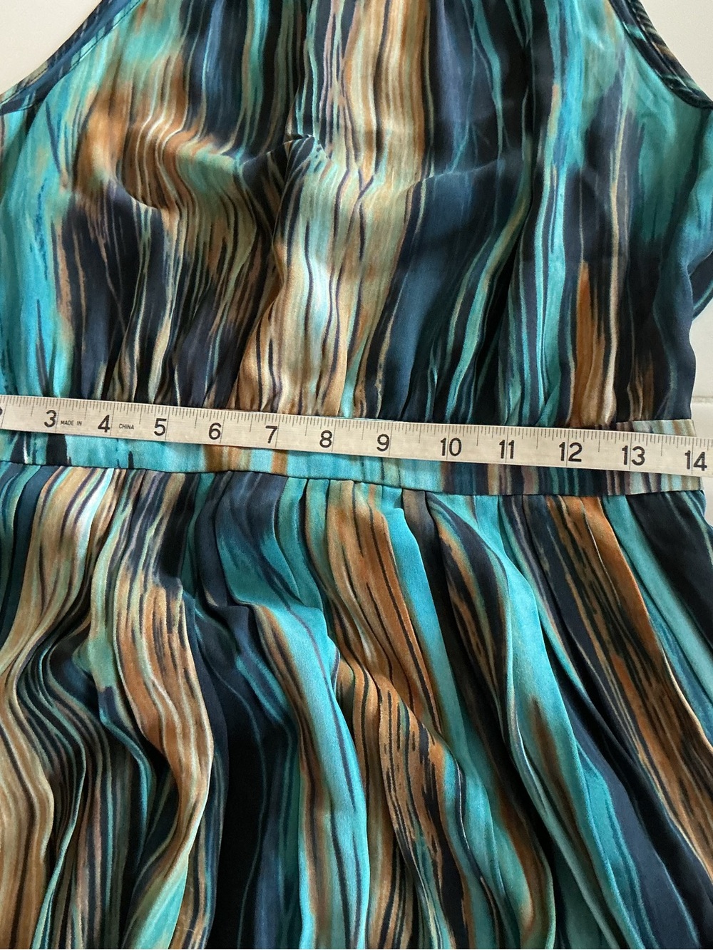 Anthropologie Paper Crown "Rivier" BlueAbstract Midi Dress - Picture 8 of 12